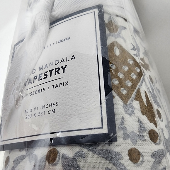 Pottery Barn New Teen Tapestry Boho Gold Mandala Print Wall Decor Dorm 80" x 91" - Picture 6 of 6